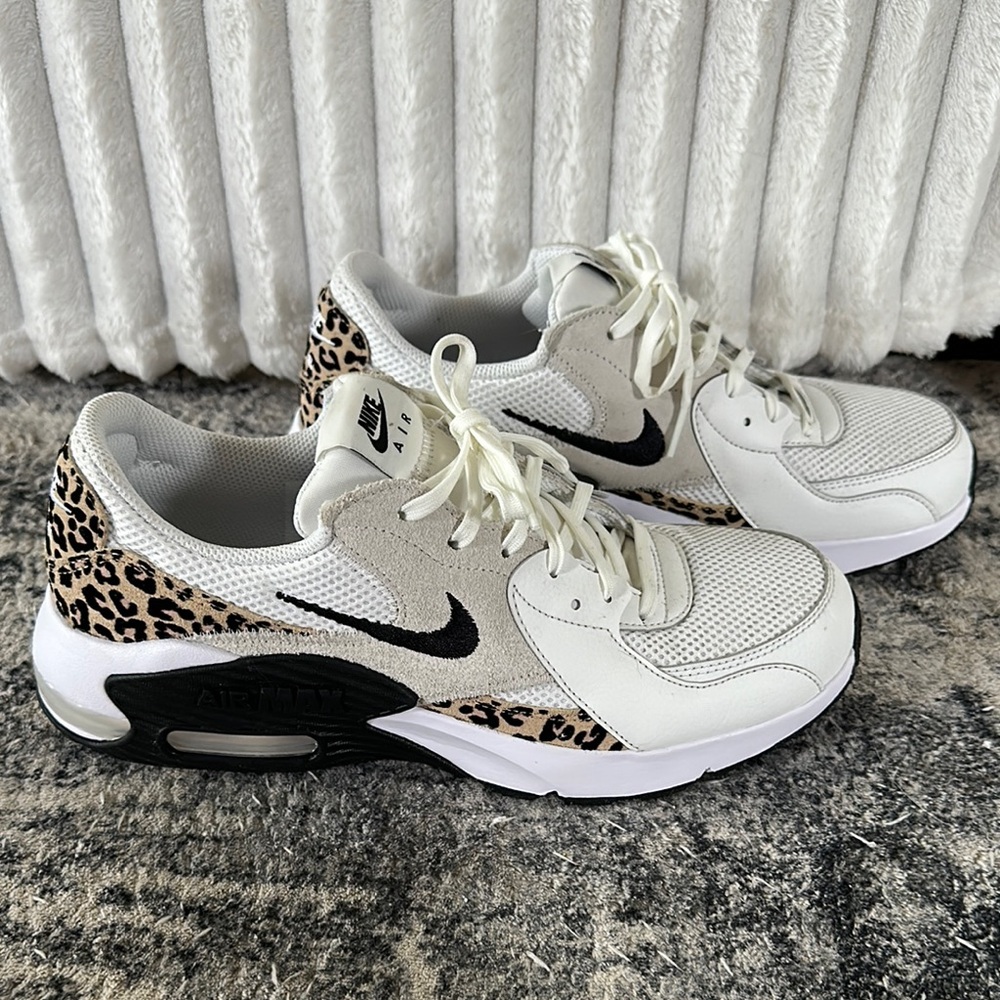 Nike Air Women's White and Leopard Print Sneakers